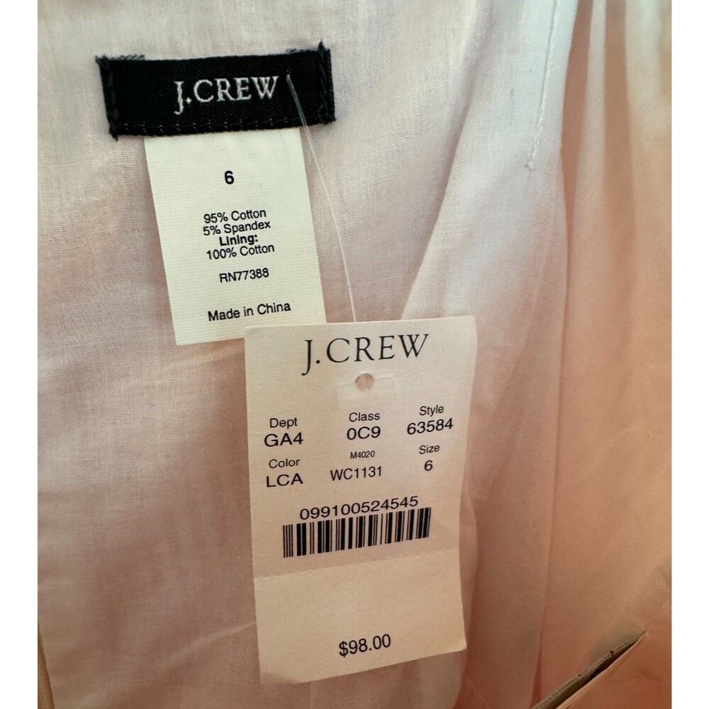 J Crew Seersucker Strapless Dress Pink White Sz 6 NWT Summer Wedding Preppy - Picture 4 of 8